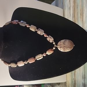 Picture Jasper Stone Necklace